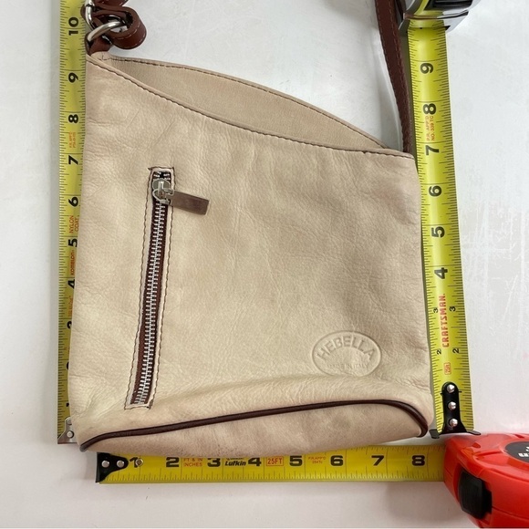 HEBELLA Made in Italy Asymmetrical Leather Crossbody Bag Purse Boho Minimalist - Picture 6 of 16